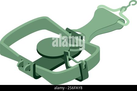 Hunting trap icon. Isometric of hunting trap vector icon for web design isolated on white background. Hunting trap icon, isometric style Stock Vector