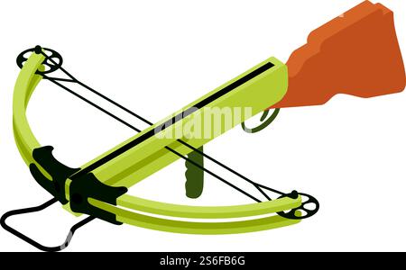 Hunting arbalet icon. Isometric of hunting arbalet vector icon for web design isolated on white background. Hunting arbalet icon, isometric style Stock Vector