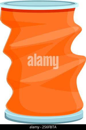 Crumpled can icon. Cartoon of crumpled can vector icon for web design isolated on white background. Crumpled can icon, cartoon style Stock Vector