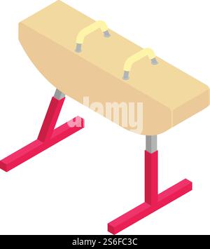 Gymnastics pommel horse icon. Isometric of gymnastics pommel horse vector icon for web design isolated on white background. Gymnastics pommel horse icon, isometric style Stock Vector