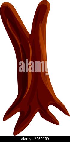 Old tree trunk icon. Cartoon of old tree trunk vector icon for web design isolated on white background. Old tree trunk icon, cartoon style Stock Vector