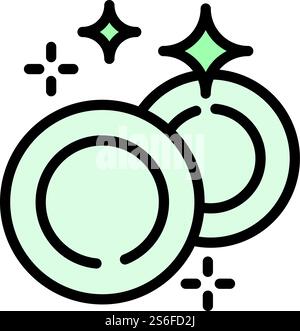 Clean dishes icon. Outline clean dishes vector icon for web design isolated on white background. Clean dishes icon, outline style Stock Vector