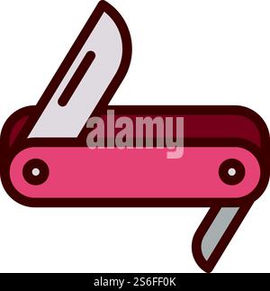 Army penknife icon. Outline army penknife vector icon for web design isolated on white background. Army penknife icon, outline style Stock Vector