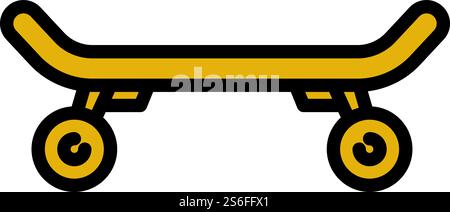 Side of skateboard icon. Outline side of skateboard vector icon for web design isolated on white background. Side of skateboard icon, outline style Stock Vector