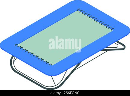 Gymnastics trampoline icon. Isometric of gymnastics trampoline vector icon for web design isolated on white background. Gymnastics trampoline icon, isometric style Stock Vector