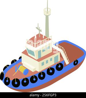 Ship icon. Isometric of ship vector icon for web design isolated on white background. Ship icon, isometric style Stock Vector