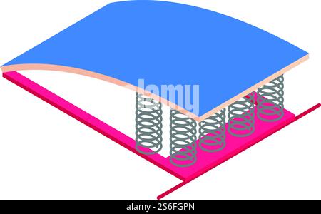Gymnastics spring board icon. Isometric of gymnastics spring board vector icon for web design isolated on white background. Gymnastics spring board icon, isometric style Stock Vector