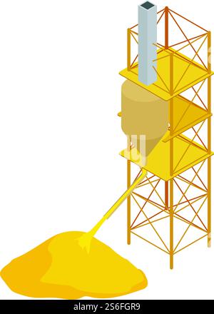 Refinery plant icon. Isometric of refinery plant vector icon for web design isolated on white background. Refinery plant icon, isometric style Stock Vector