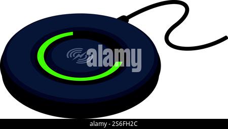 Pad wireless charger icon. Isometric of pad wireless charger vector icon for web design isolated on white background. Pad wireless charger icon, isometric style Stock Vector