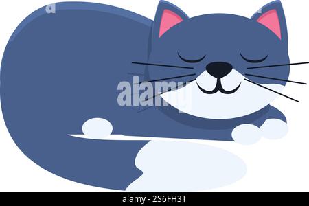 Cat sleeping icon. Cartoon of cat sleeping vector icon for web design isolated on white background. Cat sleeping icon, cartoon style Stock Vector