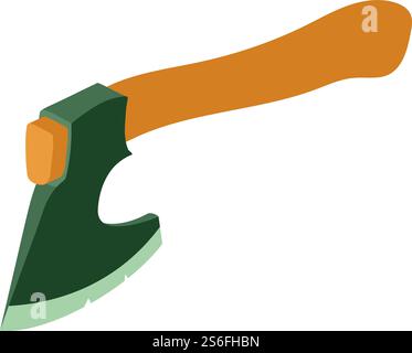 Hunting axe icon. Isometric of hunting axe vector icon for web design isolated on white background. Hunting axe icon, isometric style Stock Vector
