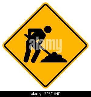 Men Work Road,Under Construction Traffic Road Symbol Sign Isolate on White Background,Vector Illustration Stock Vector