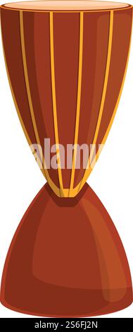 Drum bongo icon. Cartoon of drum bongo vector icon for web design isolated on white background. Drum bongo icon, cartoon style Stock Vector