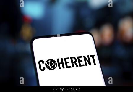 Coherent logo is displayed on smartphone. Coherent Inc is an American ...