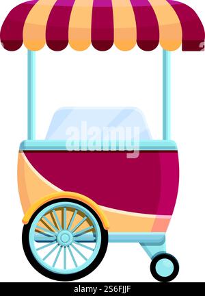Hot dog stall icon. Cartoon of hot dog stall vector icon for web design isolated on white background. Hot dog stall icon, cartoon style Stock Vector