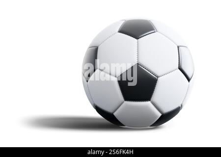 White soccer ball isolated on white background; 3d rendering Stock ...