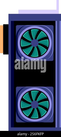 Gpu icon. Cartoon of gpu vector icon for web design isolated on white background. Gpu icon, cartoon style Stock Vector