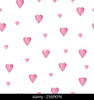 Seamless pattern with pink hearts. For romantic or Valentine's Day designs. Stock Photo