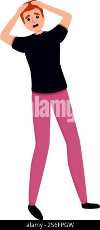 Comic scared man icon. Cartoon of comic scared man vector icon for web ...