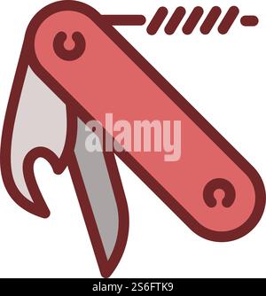 Penknife icon. Outline penknife vector icon for web design isolated on white background. Penknife icon, outline style Stock Vector