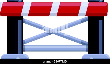 Railroad barrier gate icon. Cartoon of Railroad barrier gate vector ...