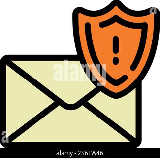 Secured mail icon. Outline secured mail vector icon for web design isolated on white background. Secured mail icon, outline style Stock Vector