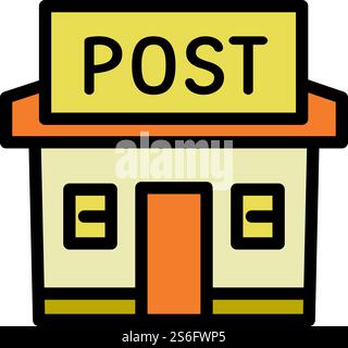 Post office icon. Outline post office vector icon for web design isolated on white background. Post office icon, outline style Stock Vector