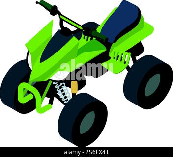 Dirt quad bike icon. Isometric of dirt quad bike vector icon for web design isolated on white background. Dirt quad bike icon, isometric style Stock Vector