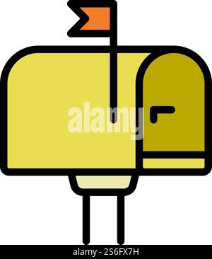 Retro mailbox icon. Outline retro mailbox vector icon for web design isolated on white background. Retro mailbox icon, outline style Stock Vector