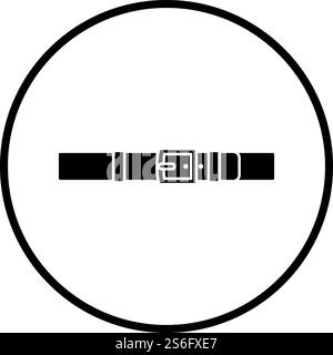 Trouser Belt Icon. Thin Circle Stencil Design. Vector Illustration. Stock Vector