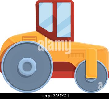 Road roller icon. Cartoon of road roller vector icon for web design isolated on white background. Road roller icon, cartoon style Stock Vector