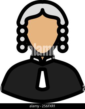 Judge Icon. Editable Outline With Color Fill Design. Vector ...