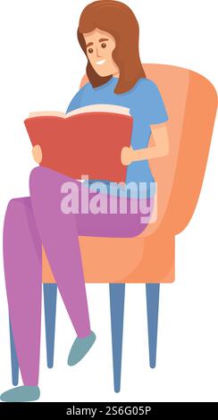 Weekend book reading icon. Cartoon of Weekend book reading vector icon ...