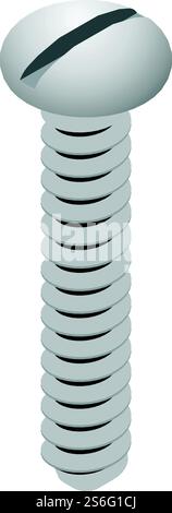 Line screw icon. Isometric of line screw vector icon for web design isolated on white background. Line screw icon, isometric style Stock Vector