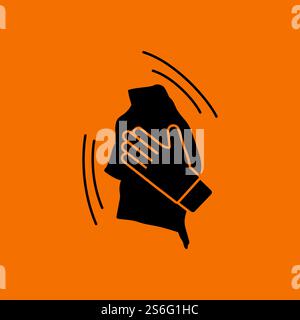 Wet Cleaning Icon. Black on Orange Background. Vector Illustration. Stock Vector