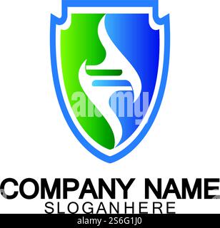 DNA shield logo icon design-vector Stock Vector