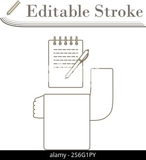 Waiter Take Oder Icon. Editable Stroke Simple Design. Vector Illustration. Stock Vector