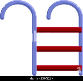 Swimming pool ladder icon. Cartoon of swimming pool ladder vector icon for web design isolated on white background. Swimming pool ladder icon, cartoon style Stock Vector