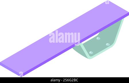 Colorful diving board icon. Isometric of colorful diving board vector icon for web design isolated on white background. Colorful diving board icon, isometric style Stock Vector