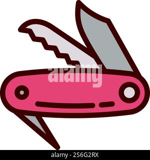 Swiss penknife icon. Outline swiss penknife vector icon for web design isolated on white background. Swiss penknife icon, outline style Stock Vector