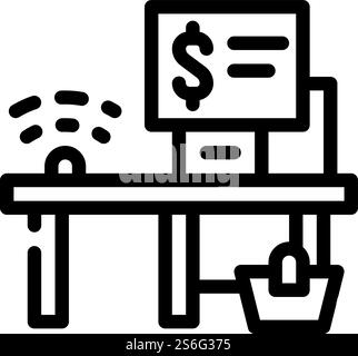 self-service checkout line icon vector. self-service checkout sign. isolated contour symbol black illustration. self-service checkout line icon vector illustration line Stock Vector