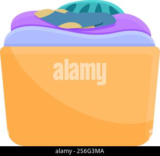 Second hand clothes box icon. Cartoon of Second hand clothes box vector icon for web design isolated on white background. Second hand clothes box icon, cartoon style Stock Vector