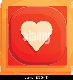 Heart like button interface icon. Cartoon of Heart like button interface vector icon for web design isolated on white background. Heart like button interface icon, cartoon style Stock Vector