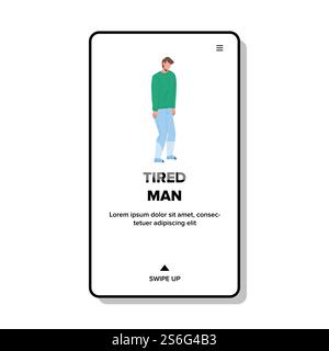 Tired Man Having Stressful Time Working Vector. Sadness Tired Man Walking Home After Hard Work Day. Frustrated Or Bankruptcy Character Young Businessman Guy Web Flat Cartoon Illustration. Tired Man Having Stressful Time Working Vector Stock Vector