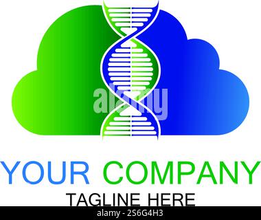 DNA Cloud logo vector design template-vector Stock Vector