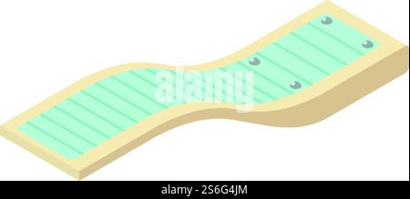 Plastic diving board icon. Isometric of plastic diving board vector icon for web design isolated on white background. Plastic diving board icon, isometric style Stock Vector