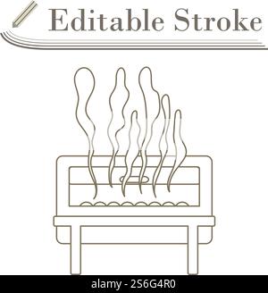 Chafing Dish Icon. Editable Stroke Simple Design. Vector Illustration. Stock Vector