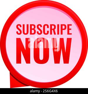 Subscribe now icon. Cartoon of subscribe now vector icon for web design isolated on white background. Subscribe now icon, cartoon style Stock Vector