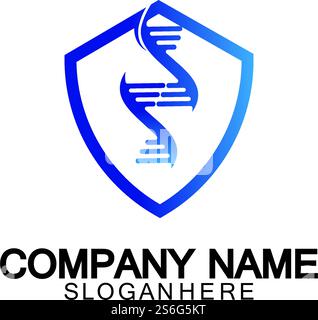 DNA shield logo icon design-vector Stock Vector