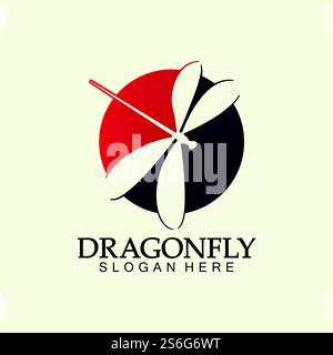 Dragonfly Logo Vector icon illustration design template Stock Vector